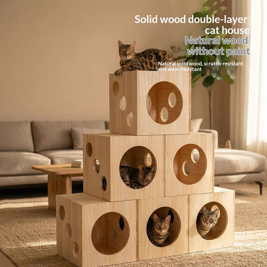 Four-saison Maison de chat Cache-lit Nest Cat Cage Tunnel semi-fermé