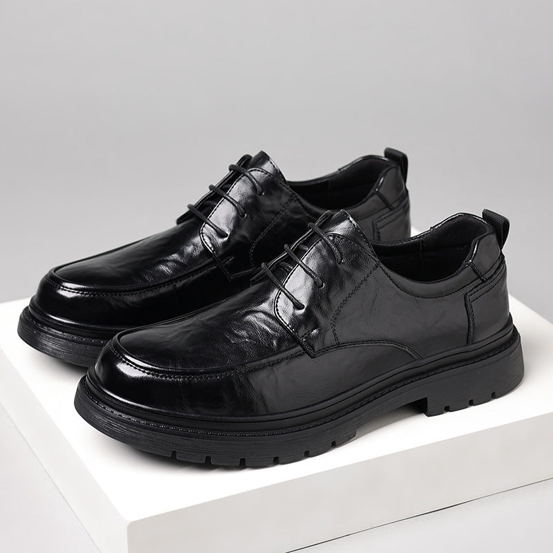 Chaussures en cuir élevées à chunky de loisirs
