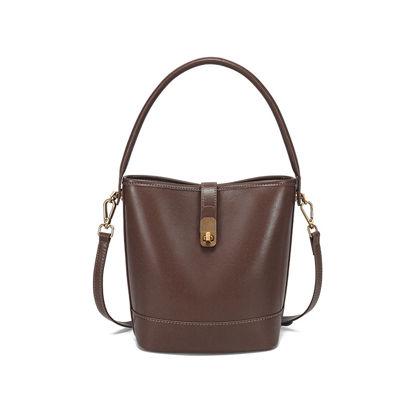 Retro Light-Luxury Épaule en cuir teinté aux légumesCrossbody Bag