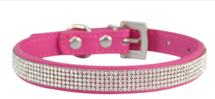 Collier de chien de broderie de diamant de chat