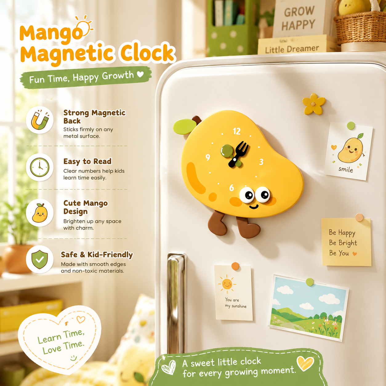 Mango Mignon Magnetic Fridge Horloge murale