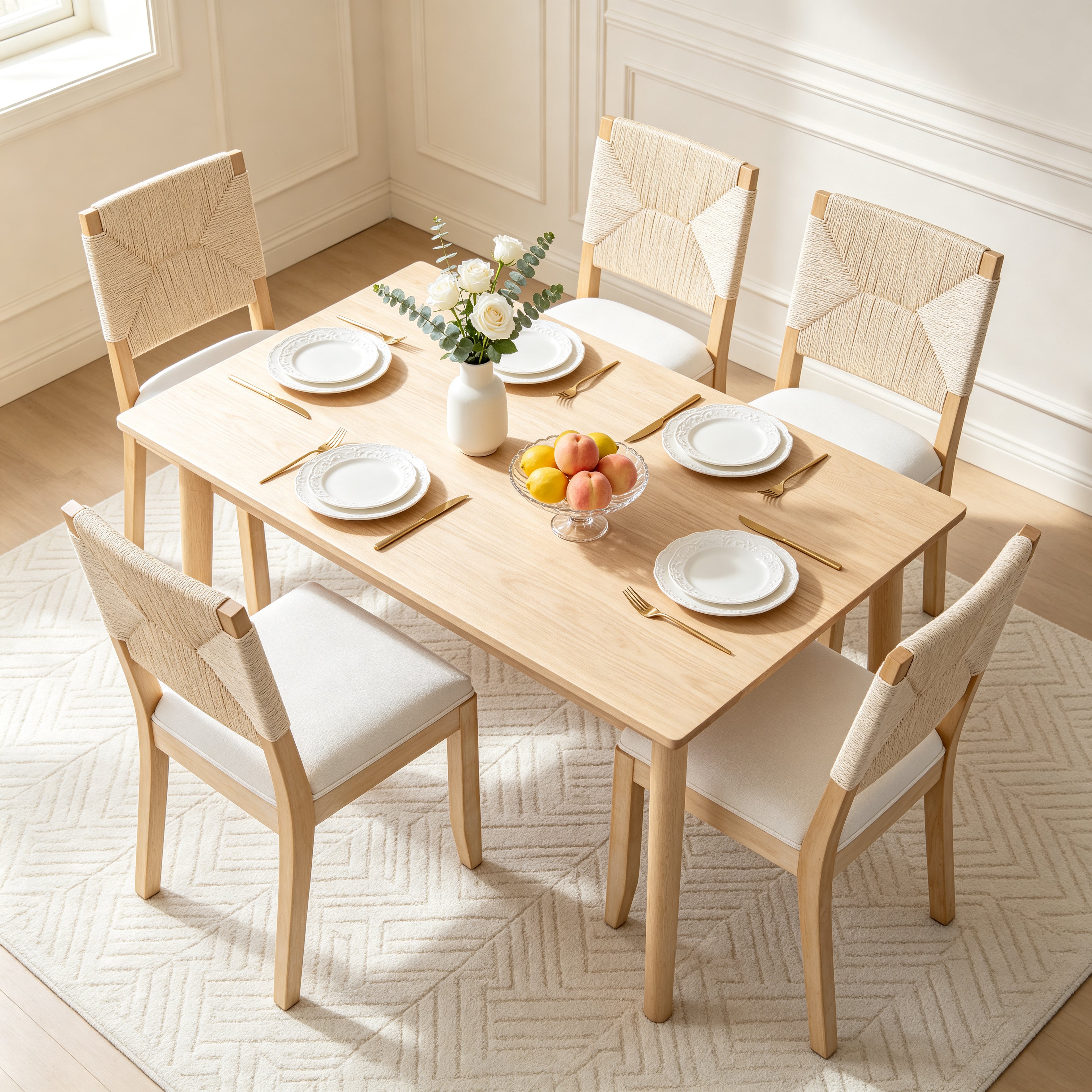 Chaises à manger à la campagne française Ensemble de 2