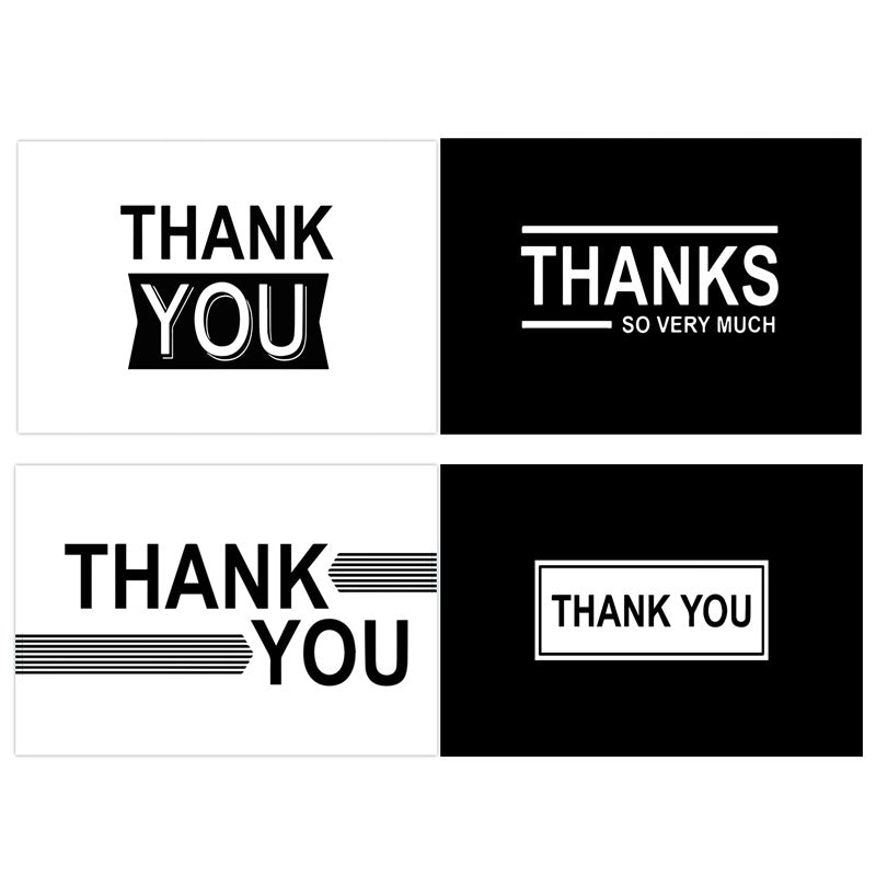 Emballage cadeau 50 feuillesPack simple noir cartes de remerciement