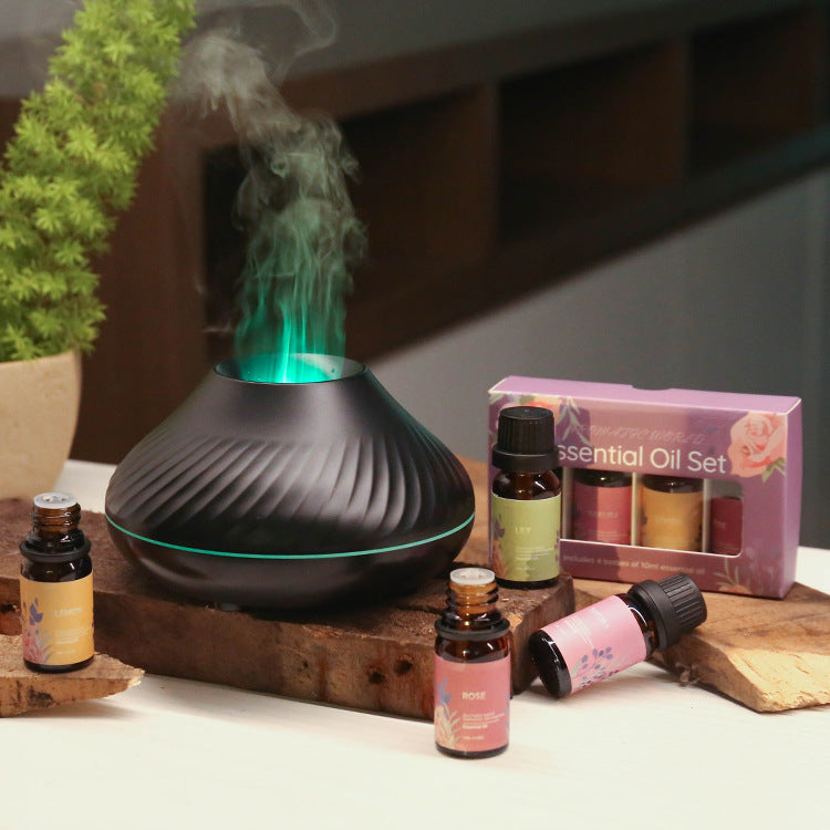 Accueil Machine d'aromathérapie à flamme créative de sept couleurs avec lumière ambiante