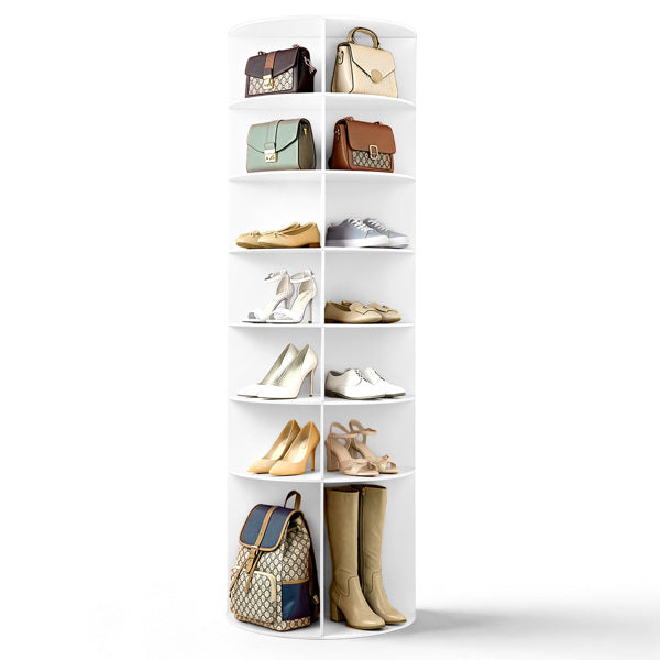 Rack de chaussures en bois composite, 60x60x184cm, blanc