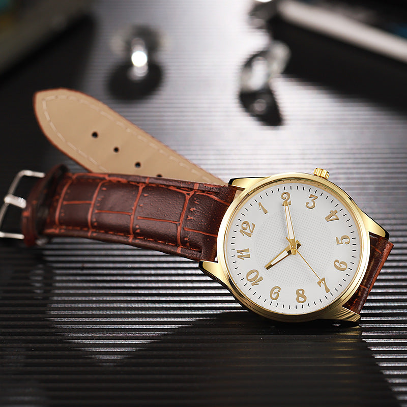 Quartz Hommes Style Business Alliage Lumineux Wristwatch de luxe avec une sensation de bracelet en cuir