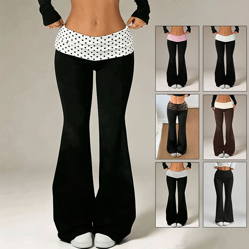 Pantalons élastiqués évasés pour le corps