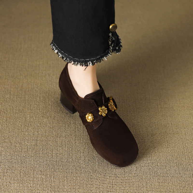 Mocassins d'orteils ronds pour femmes avec strass