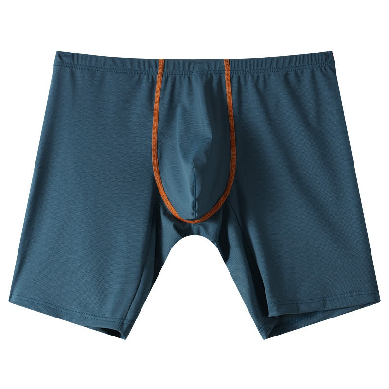 Sous-vêtements allongés Ice Silk Sexy Boxers homme Mid-waist U Convex Sexy Séchage rapide