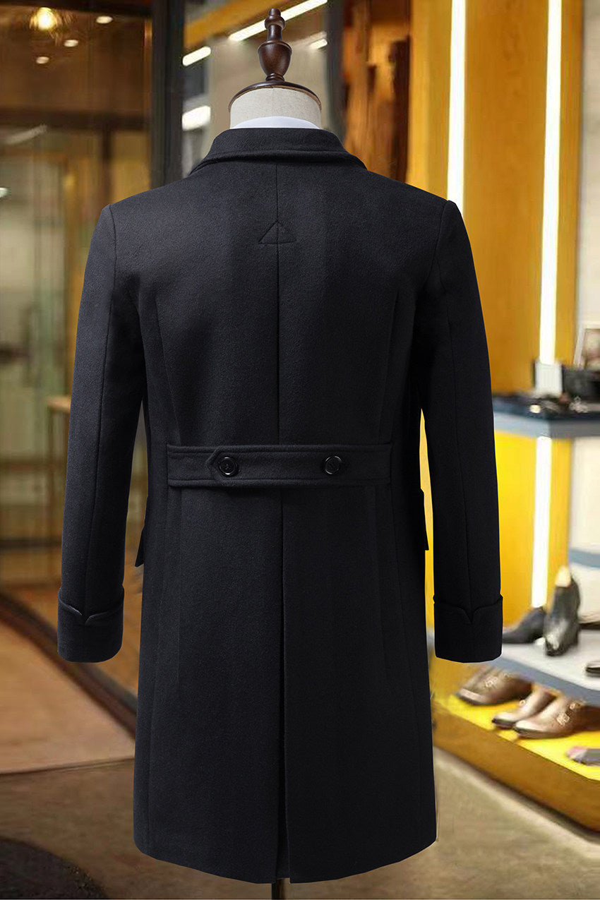 Manteau de trench en laine pour hommes