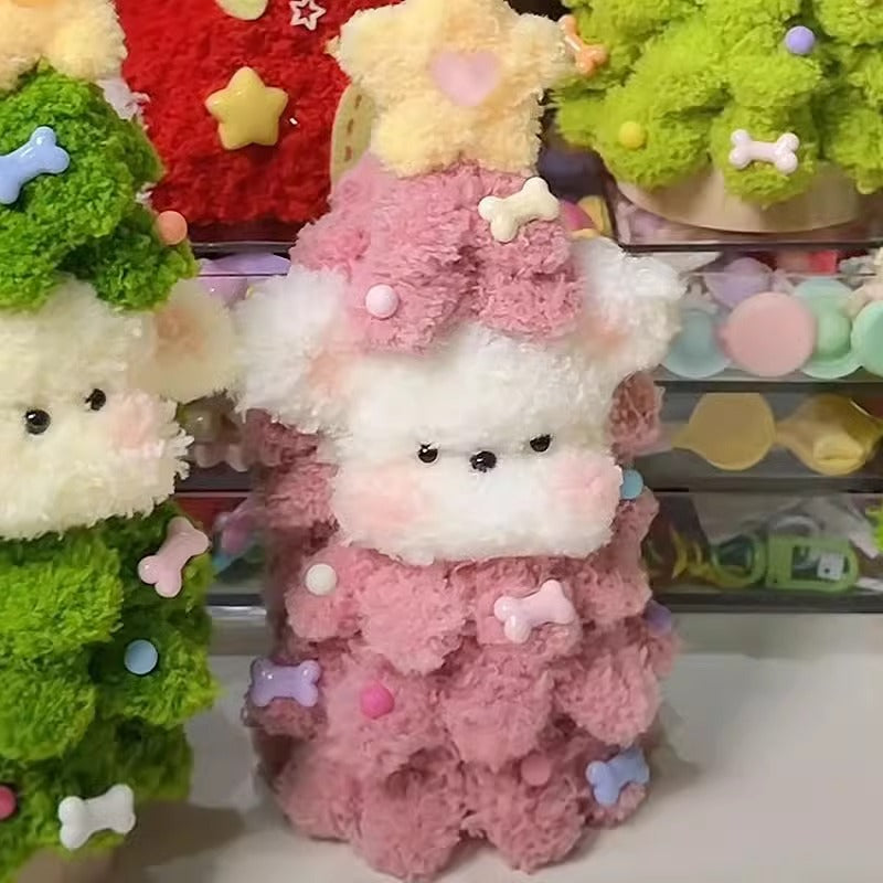 Arbre de Noël Fleece Corail Twisted Stick Puppy Cadeau Matériel diy