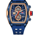 Chronographe sport Track-Style Montre homme avec verre courbé et openwork design