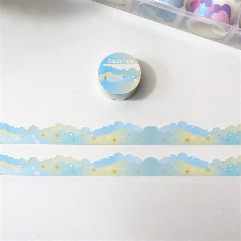 Décor et ruban papier aux étoiles et aux nuages mignons