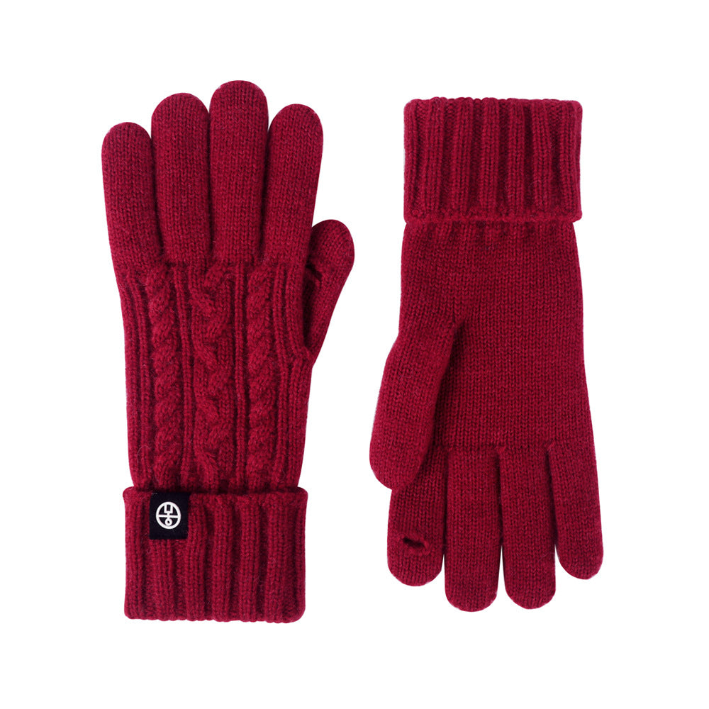 Gants tricotés pour le cyclisme en plein air d'hiver