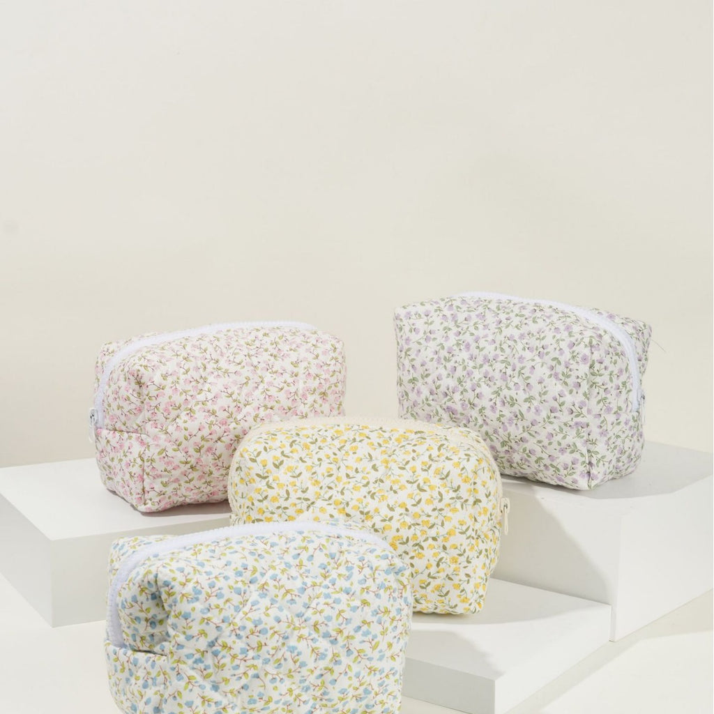 Sac de maquillage matelassé floral Grande capacité