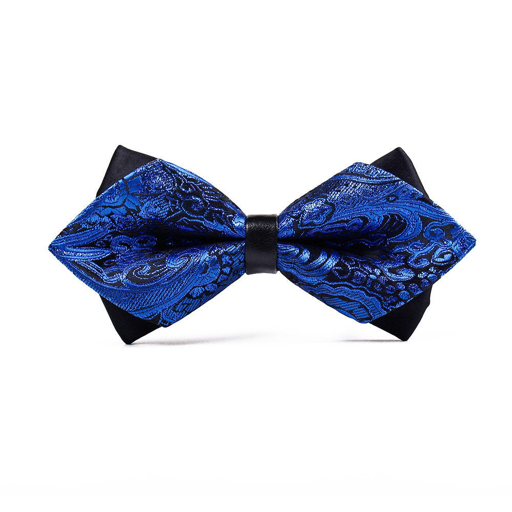 Polyester hommes pointu Bow Tie Gold brillant en soie Flash