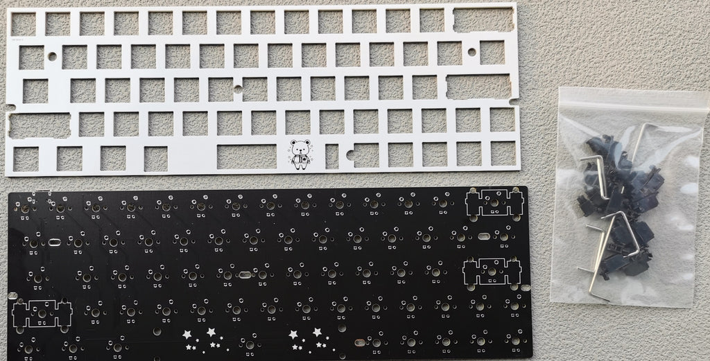 Kit de clavier mécanique personnalisé à gauche 64 plaque de positionnement en fibre de verre RGB