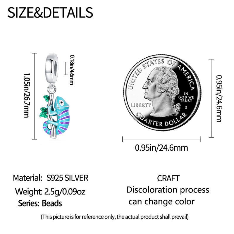 Bracelet pendentif caméléon irisé noctilucent bricolage Accessoire