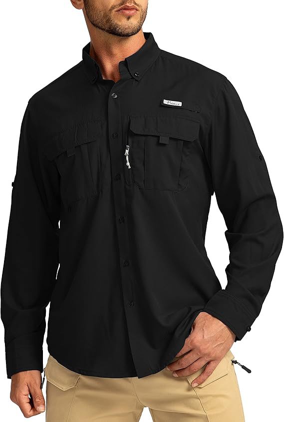 Men's long-sleeved collared shirt