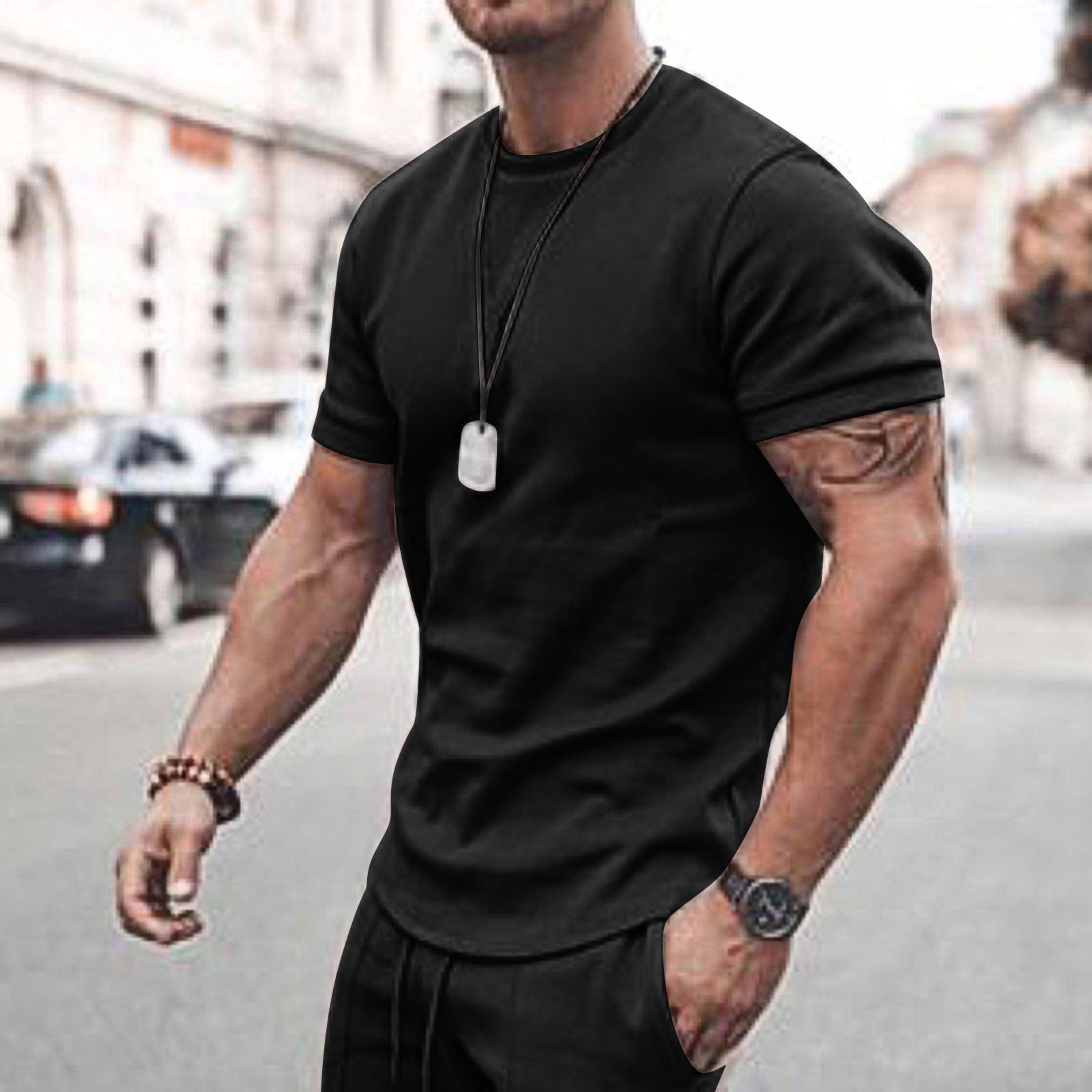 European and American Ebay Homme d'été Shorts à manches courtes Suit Sports Casual Men's Fash