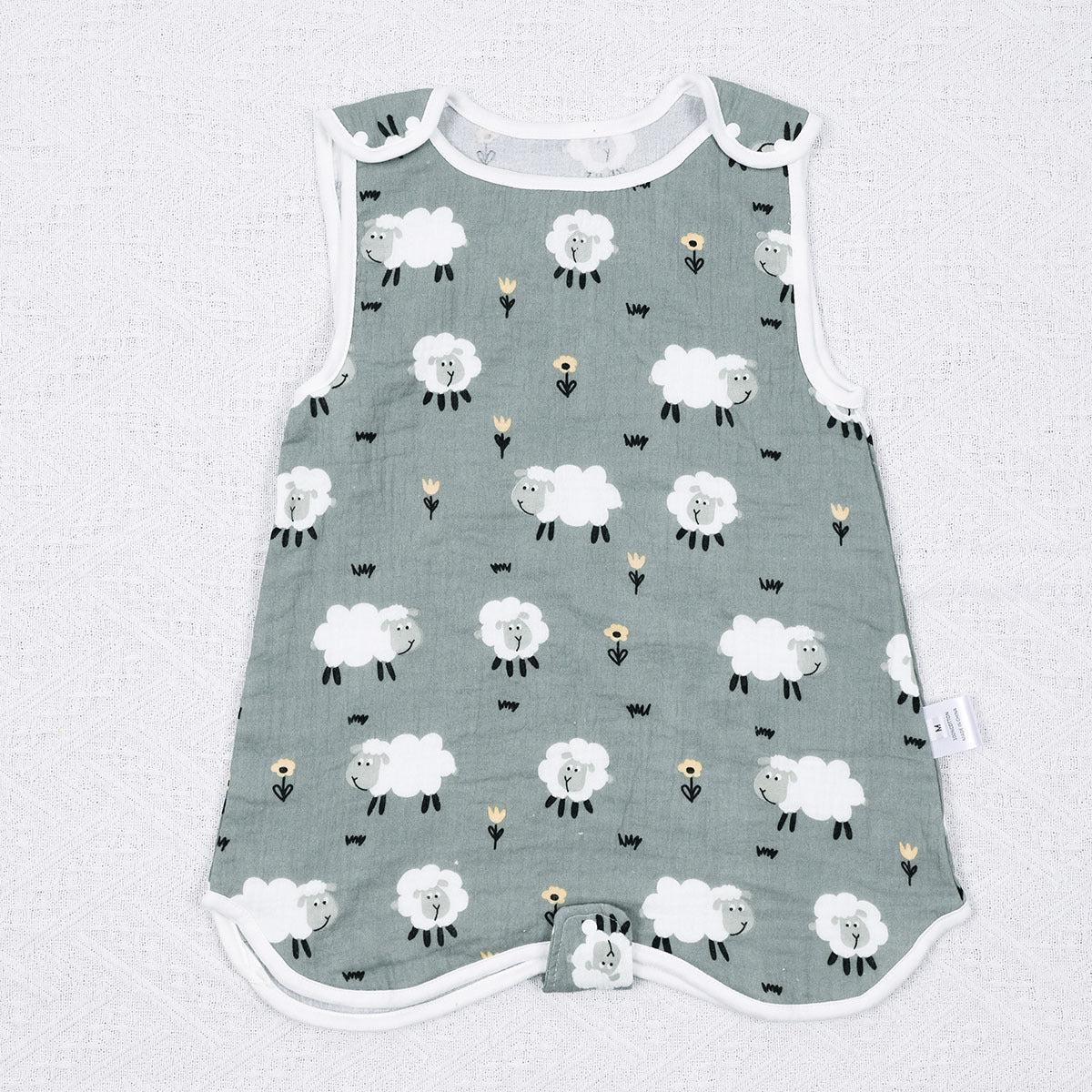Simple imprimé bébé sans manches coton Gauze sac de couchage