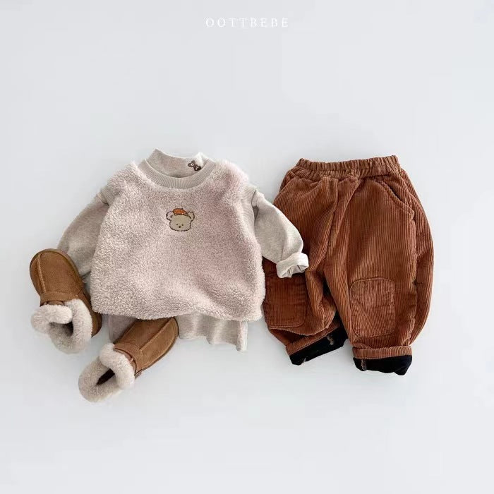 Pantalons de patch doublés d'une bande de Corduroy