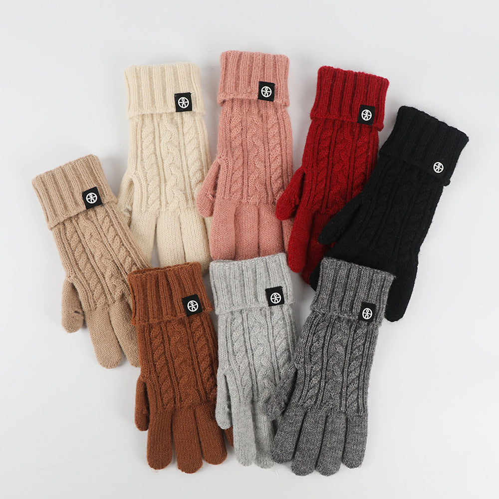 Gants tricotés pour le cyclisme en plein air d'hiver