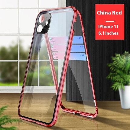 Magnétique King Verre Verre double face Étui de téléphone tout compris