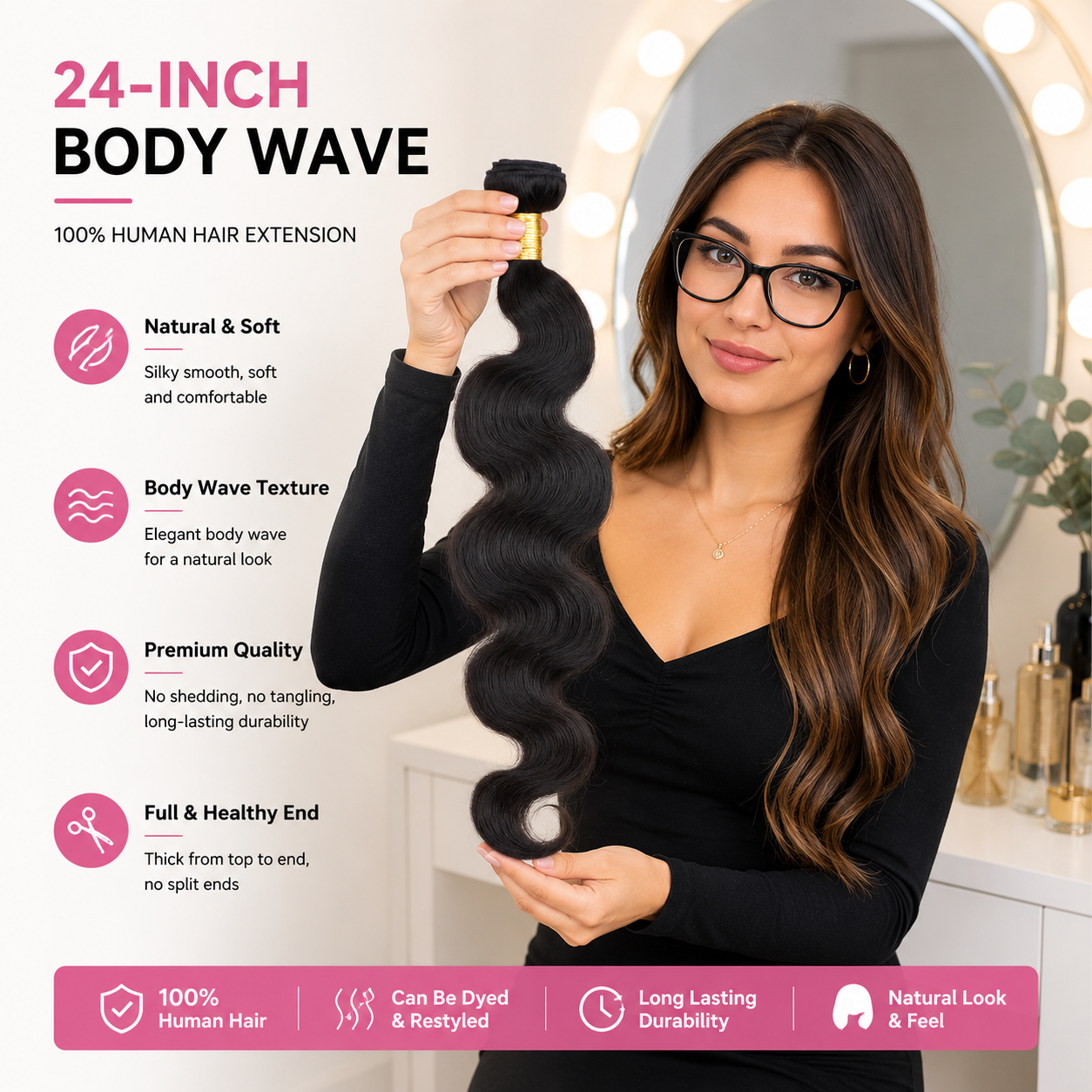 Glueless Body Wave Ensembles de cheveux humains pour l'usure quotidienne10A Virgin Remy cheveux porter doux & Thic