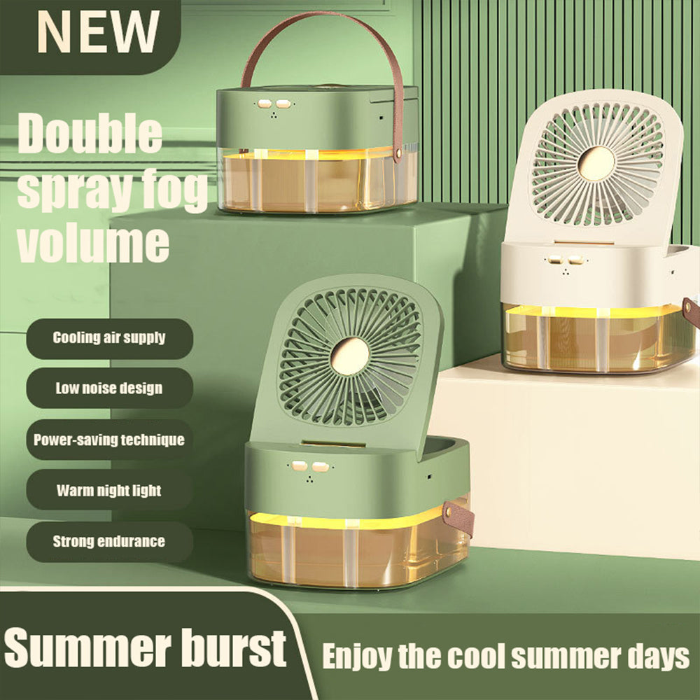 Ventilateur humidifiant Télécommande de bureau Timing Mini Air Cooler Big Wind Mute USB Char