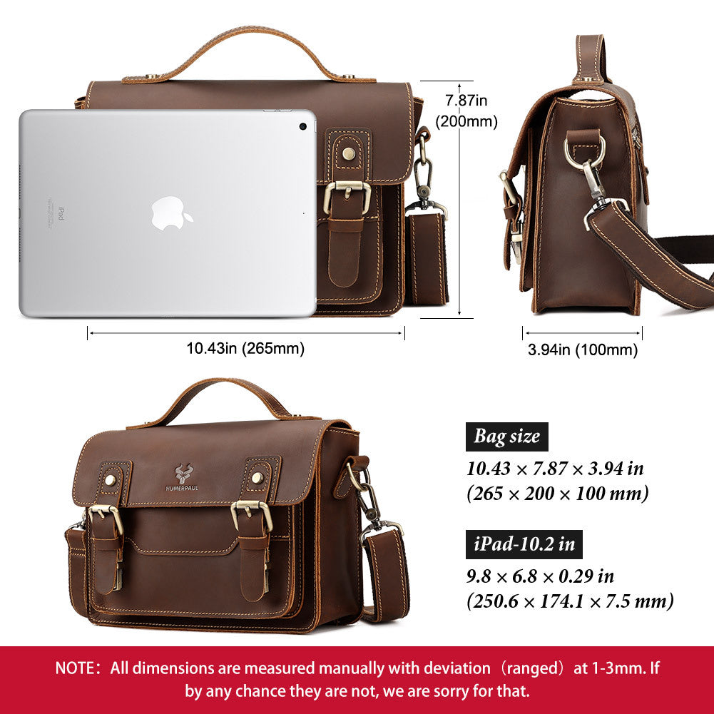 Crazy Horse Crossbody sac en cuir pour hommes