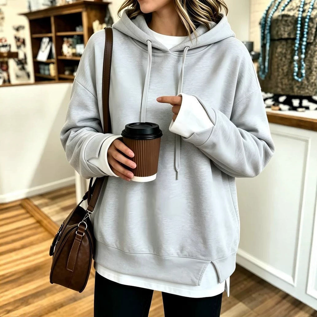 Automne-hiver Femmes Faux Sweat à capuche deux-pièces