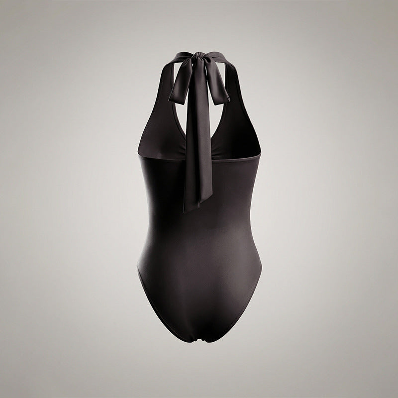 Femme Sexy Deep V-Neck Bodyless Body with Tight Fit and Halter Neck Design