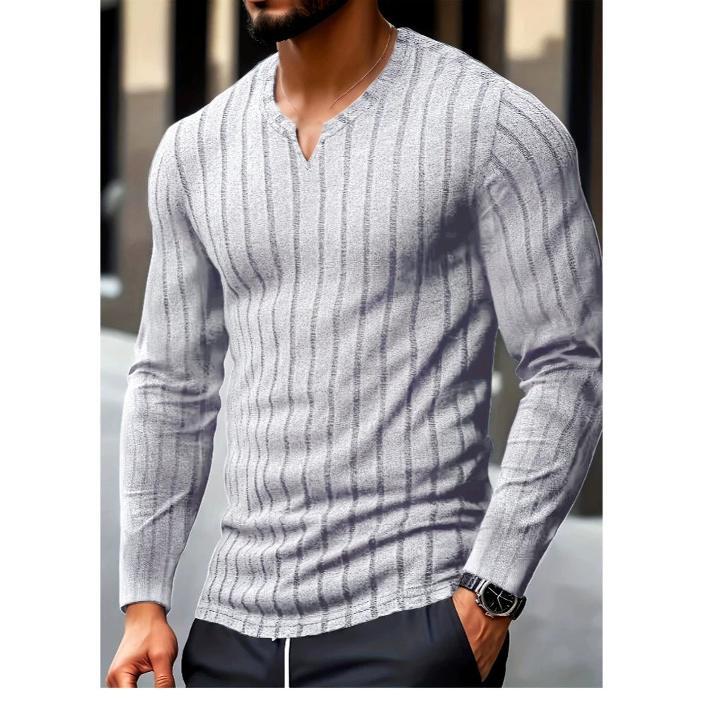 V-col manches longues Hommes tricoté Top
