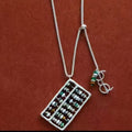Collier pendentif style Vintage Abacus - Déclaration géométrique des femmes Choker Chain Fashion J