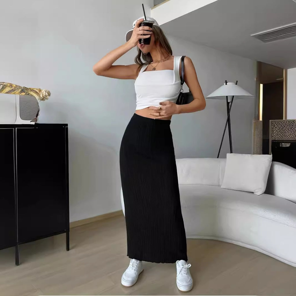 Jupe casual élastique mode pour femmes