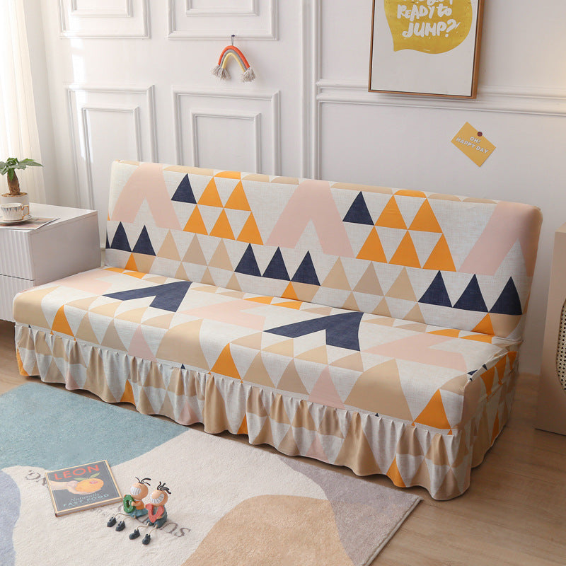 Slipcover stretch pour un lit sans bras encaissant simple simple housse de canapé pliable avec jupe
