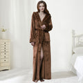 Robe de chambre polaire à capuche pour couple, chaude et douce