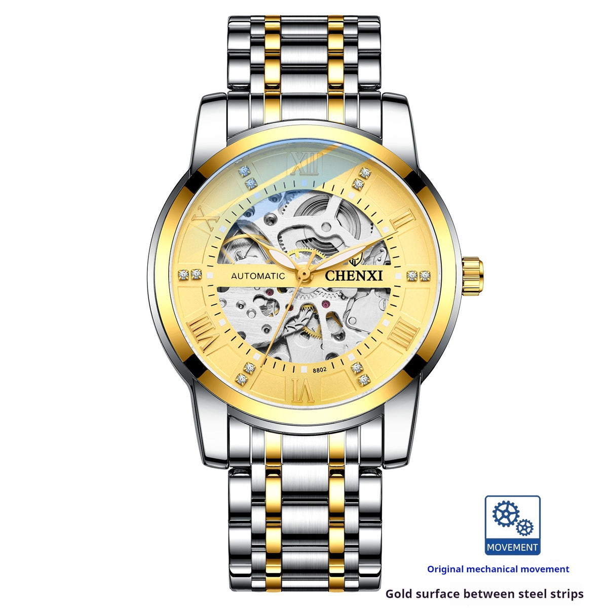 Montre mécanique Hollow automatique pour hommes