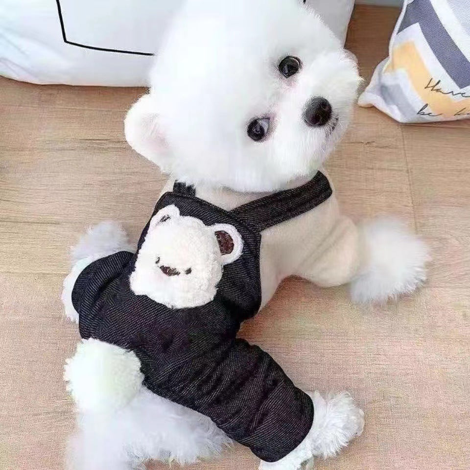Poodle dog vêtements Coton rembourré Coat Four-leg Flèche doublée