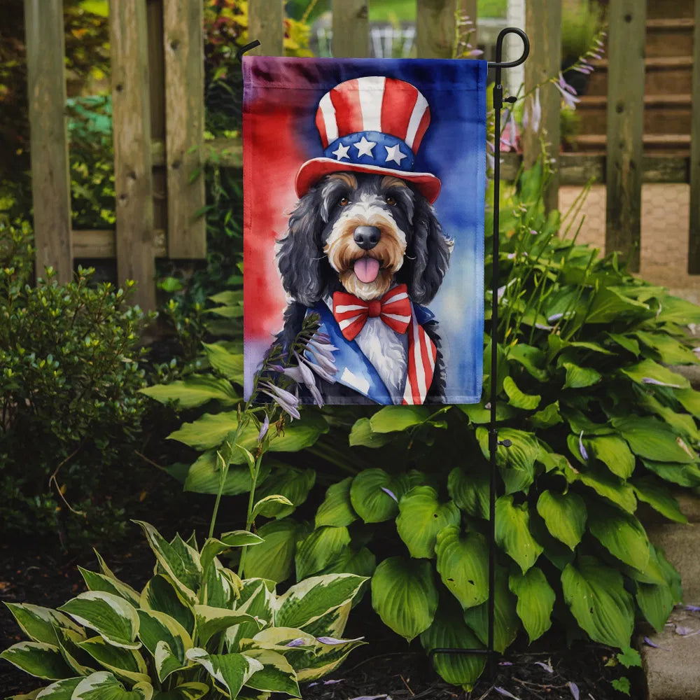Bernedoodle Patriotique American Garden Flag Mailbox Flag Drapeau décoratif Bannière de drapeau Outsid