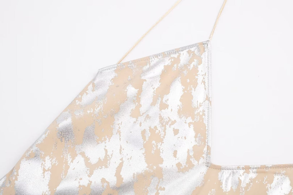 Robe de sous-vêtements imprimés en métal pour femmes