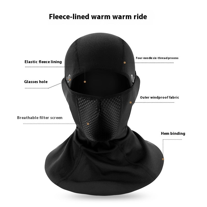 Cyclisme extérieur chaud double couche polaire épais coupe vent moto casque Linin