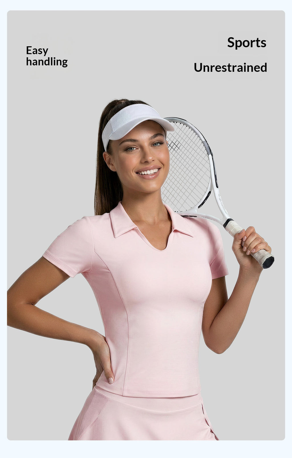 T-Shirt à manches courtes Polo couleur solide pour femme