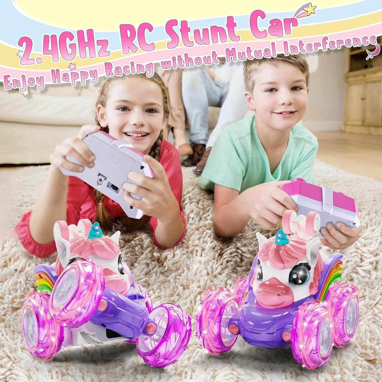 RC Voiture 24G Light-Up Remote-Control Toy Light-Up Dump Truck