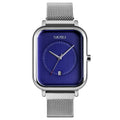 Hommes mode Square affaires Quartz étudiants hommes Mesh-Strap Imperméable calendrier montre