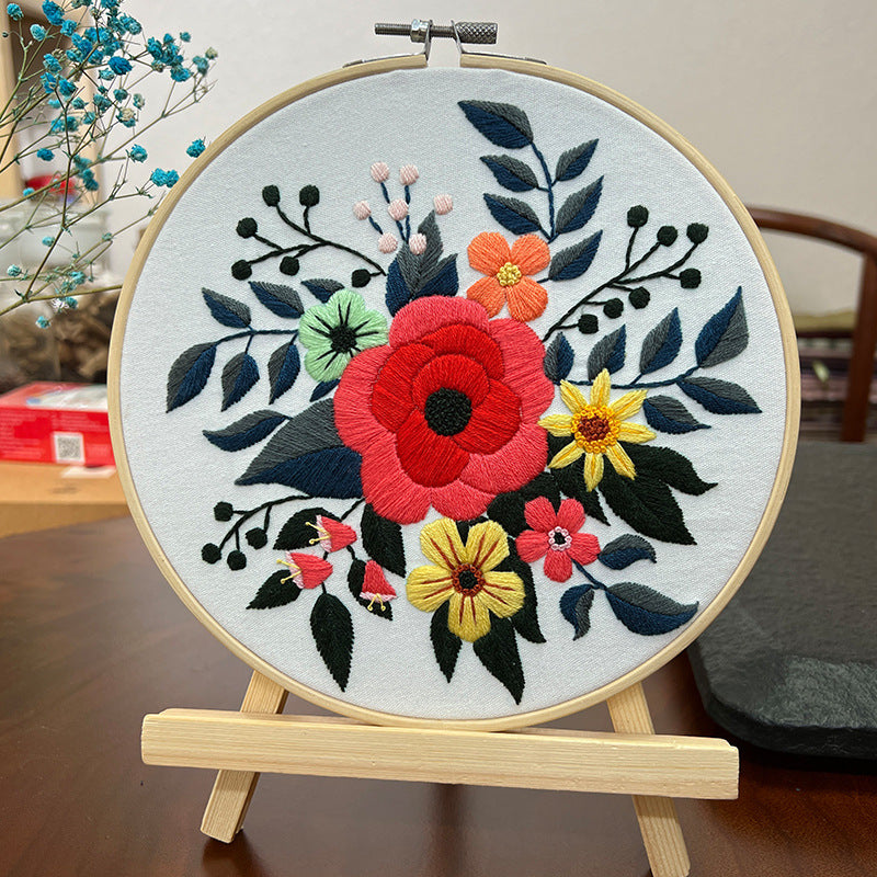 Peinture à la main Diy suspendu Kit de couture à fleurs tridimensionnel