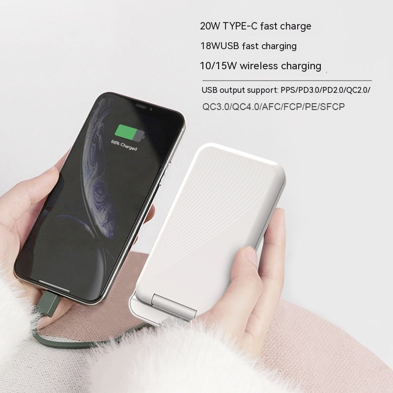 Pliage 5W charge rapide 10000 MA avec miroir léger Power Bank