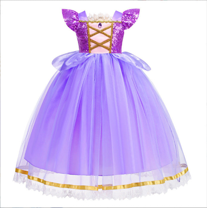 Robe de Dentelle Tutu pourpre pour petites filles