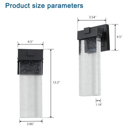 Extérieur étanche LED transparente lumière de mur en cristal prend en charge de nombreux types de paquets d'ampoule-2